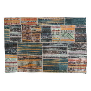 Patchwork collage mix, quilt pattern print. pillowcase