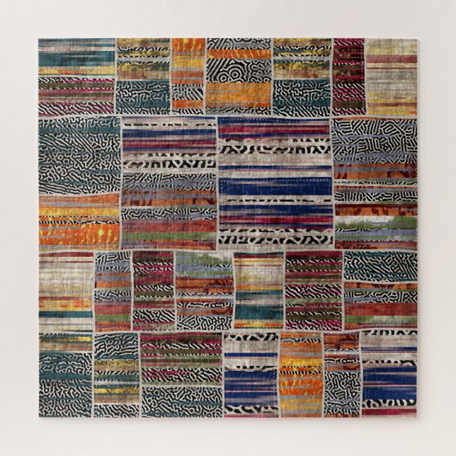 Patchwork collage: mixed quilt pattern. jigsaw puzzle (Vertical)