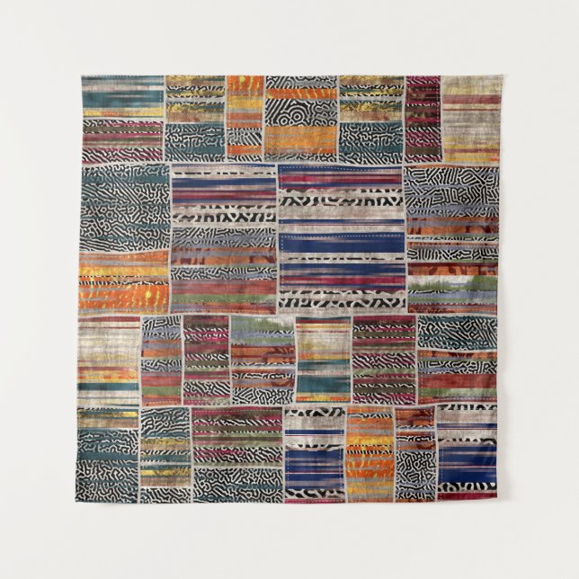 Patchwork collage: mixed quilt pattern. tapestry (Front)