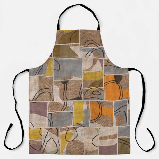 Patchwork collage, quilt mix pattern apron (Front)