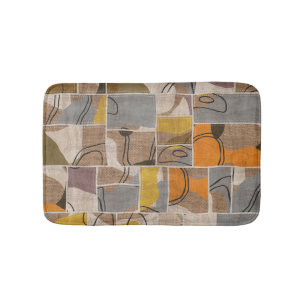 Patchwork collage, quilt mix pattern bath mat