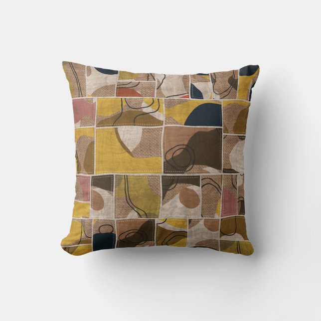 Patchwork collage quilt: mixed print. cushion (Front)