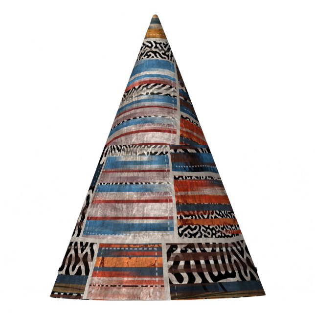Patchwork Collage: Quilt Pattern Extravaganza Party Hat (Front)