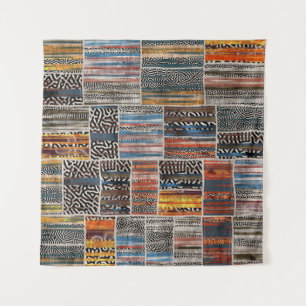 Patchwork Collage: Quilt Pattern Extravaganza Tapestry