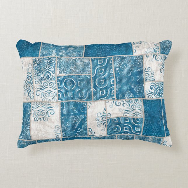 Patchwork Collage: Quilt Pattern Mix Decorative Cushion (Front)