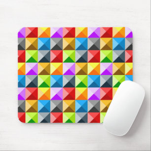 Patchwork Cool Colourful triangle geometric Mouse Mat