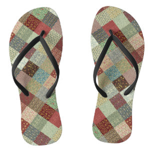 Patchwork Coordinates Flip Flops