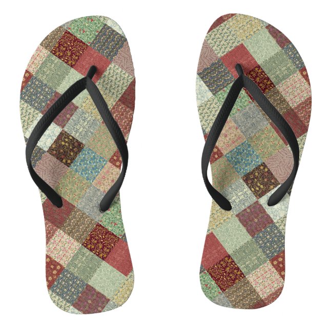 Patchwork Coordinates Flip Flops (Footbed)
