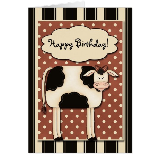 Patchwork Cow Birthday Card