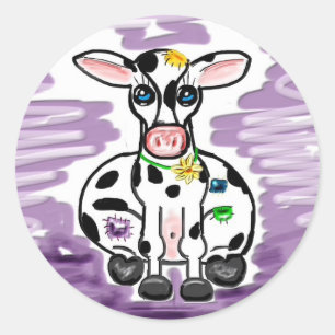 Patchwork cow sticker