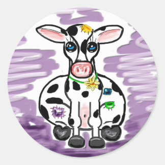 Patchwork cow sticker