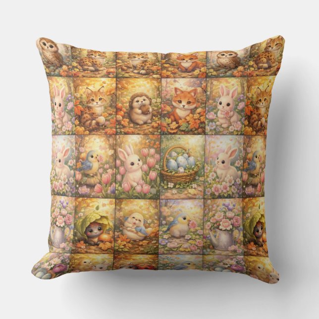 Patchwork, Cozy Inspired Color Block Design Cushion (Front)