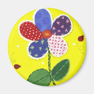 Patchwork Daisy magnet