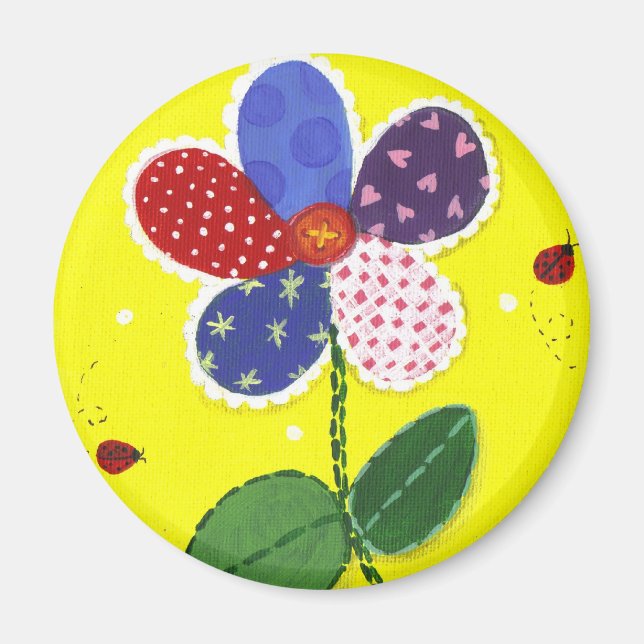 Patchwork Daisy magnet (Front)