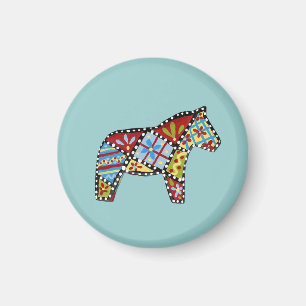 Patchwork Dala magnet