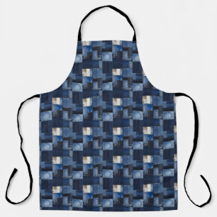 Patchwork Denim Fabric Art Illustration No1 Apron