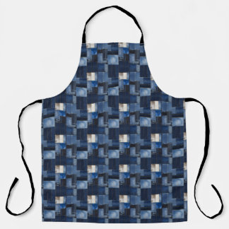 Patchwork Denim Fabric Art Illustration No1 Apron