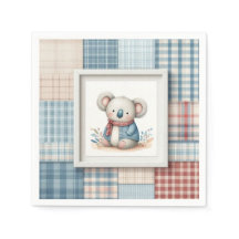Patchwork Denim Koala Paper Napkin
