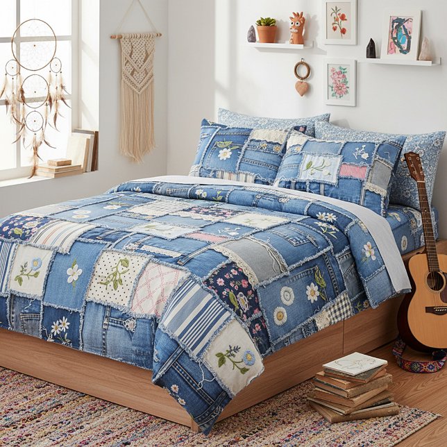 Patchwork Denim Pillowcase (Creator Uploaded)