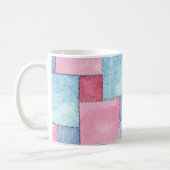 Patchwork Design Coffee Mug, Pinks, Blues Coffee Mug (Left)