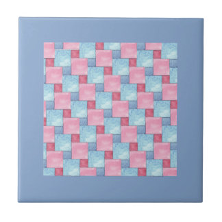 Patchwork Design Tile, Pinks, Blues Tile