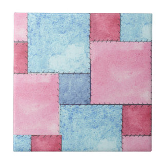 Patchwork Design Tile, Pinks, Blues Tile