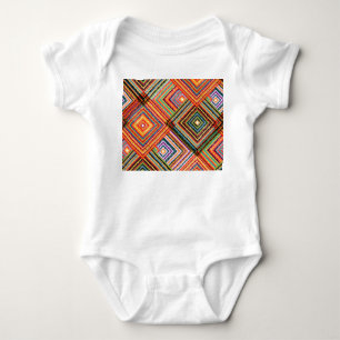 Patchwork Design with Aztec Squares. Baby Bodysuit