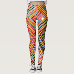 Patchwork Design with Aztec Squares. Leggings