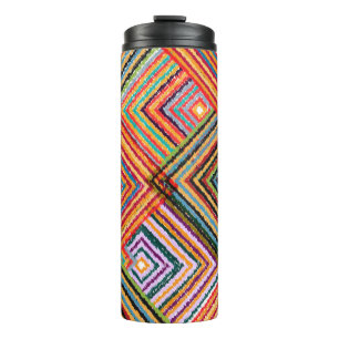 Patchwork Design with Aztec Squares. Thermal Tumbler
