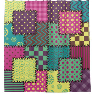 Patchwork: Diverse Patterns Background Shower Curtain