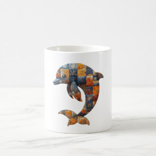 Patchwork Dolphin Mug
