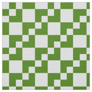Patchwork Domino - Avocado Green and White Fabric