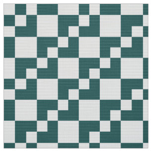 Patchwork Domino - Moss Green and White Fabric