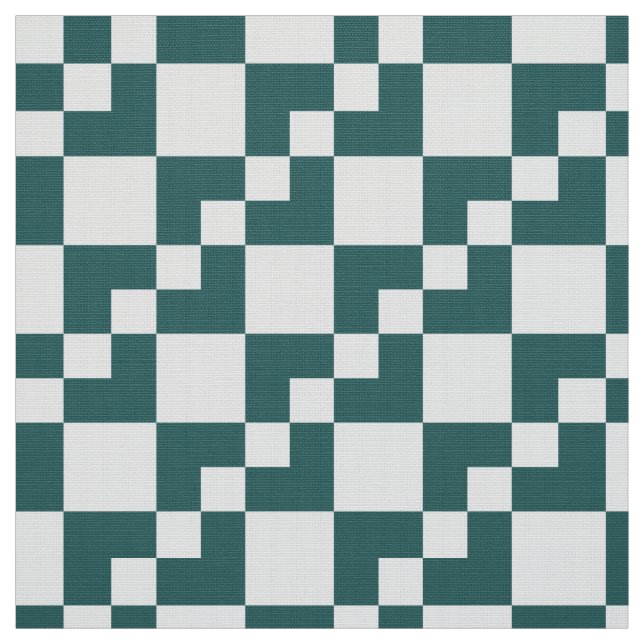 Patchwork Domino - Moss Green and White Fabric (Swatch)