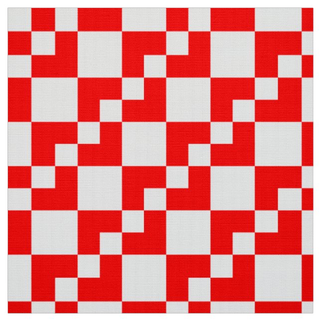 Patchwork Domino - Red and White Fabric (Swatch)