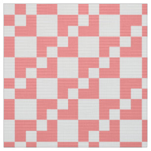 Patchwork Domino - Tropical Pink and White Fabric