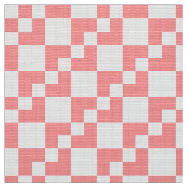 Patchwork Domino - Tropical Pink and White Fabric (Swatch)