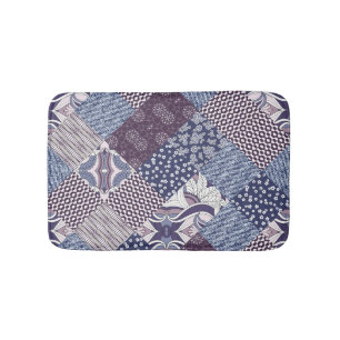 Patchwork Doodle: Vintage Boho Seamless. Bath Mat