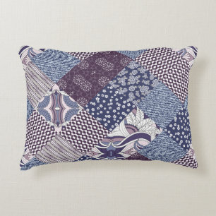 Patchwork Doodle: Vintage Boho Seamless. Decorative Cushion