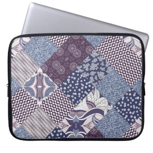 Patchwork Doodle: Vintage Boho Seamless. Laptop Sleeve