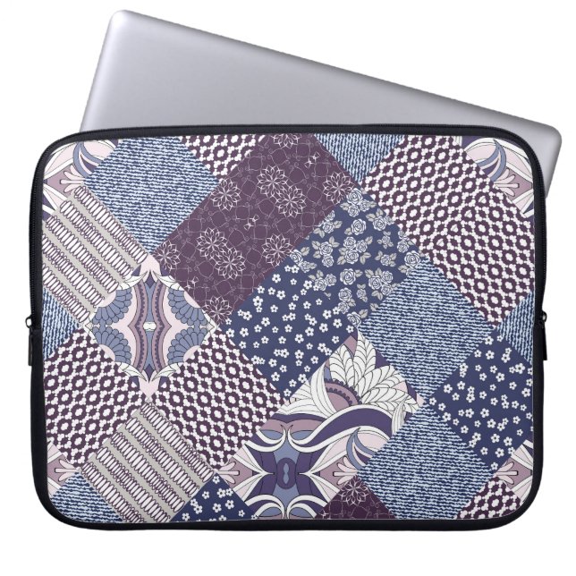 Patchwork Doodle: Vintage Boho Seamless. Laptop Sleeve (Front)