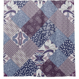 Patchwork Doodle: Vintage Boho Seamless. Shower Curtain