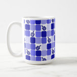 Patchwork Dreidels Coffee Mug<br><div class="desc">Blue and white patchwork with dreidels for any Jewish holiday or event.</div>