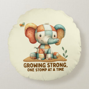 Patchwork Elephant “Growing Strong Round Cushion