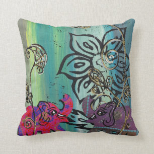 Patchwork Elephants Cushion