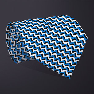 Patchwork Estonia Flag Pattern  Tie