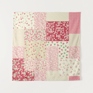 Patchwork Floral: Hand Drawn Ornaments. Tapestry