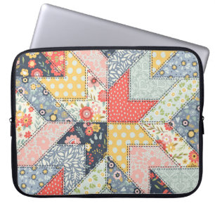 Patchwork Floral: Vintage Ornament Laptop Sleeve