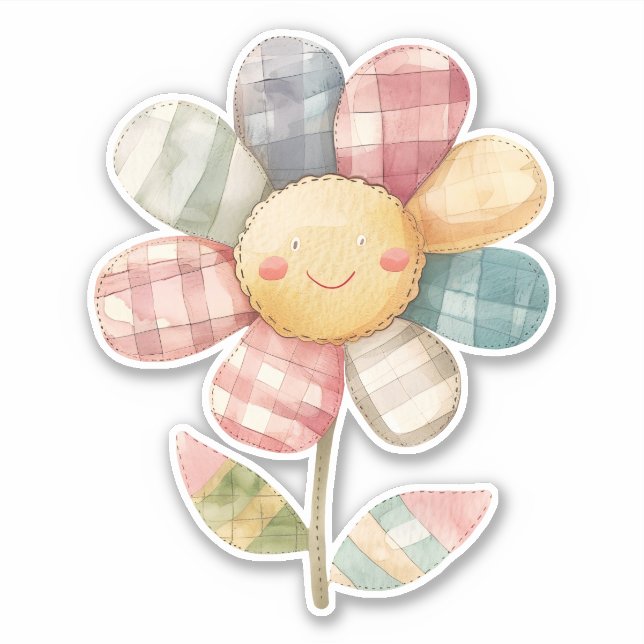 Patchwork Flower Sticker (Front)