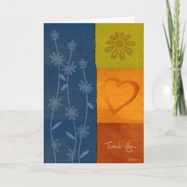 Patchwork Flowers2-Thank You Thank You Card (Front)